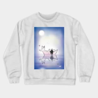 Cats on the Lake of Stars Crewneck Sweatshirt